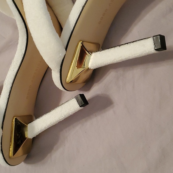 Good American White Terry Wrap Heel Mule Slip-On Sandals Size 8.5 - Picture 9 of 10